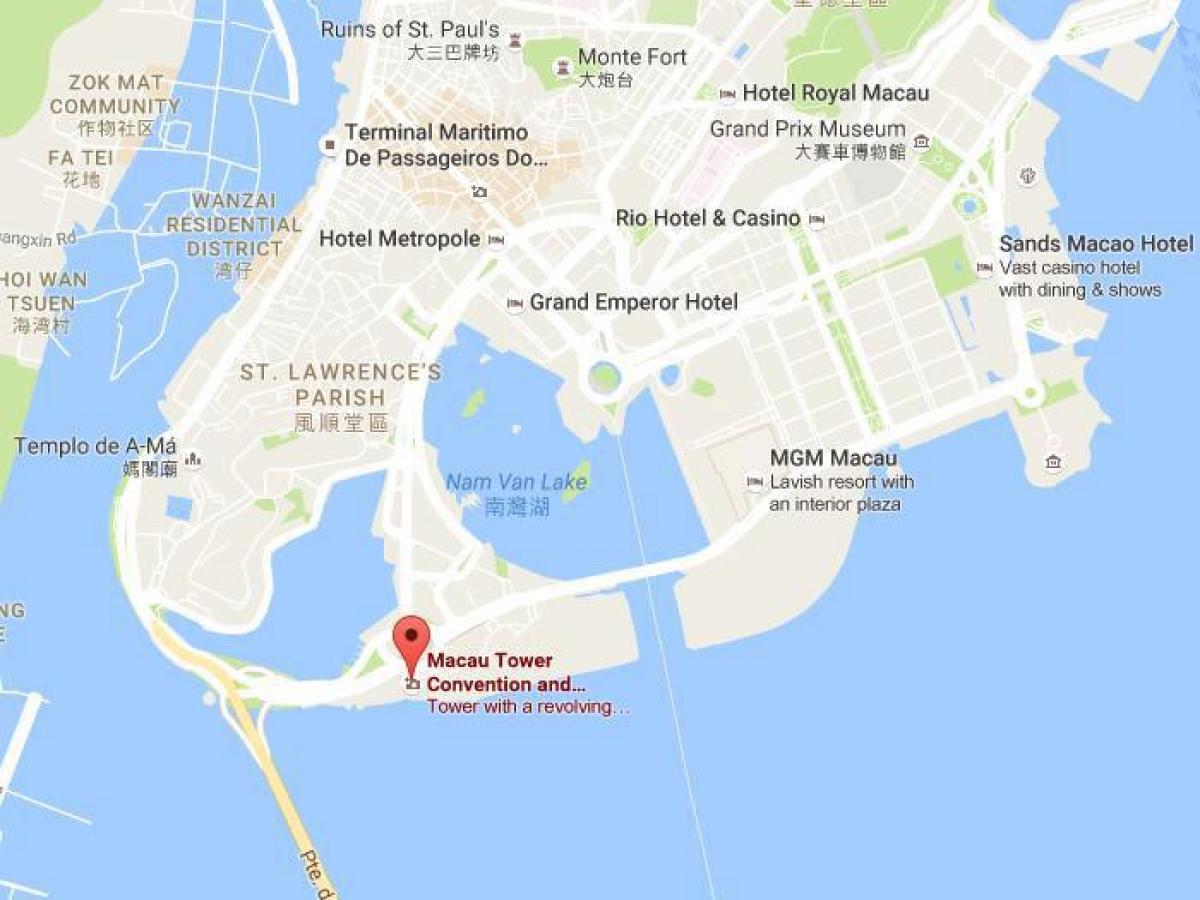 mapa da torre de Macau