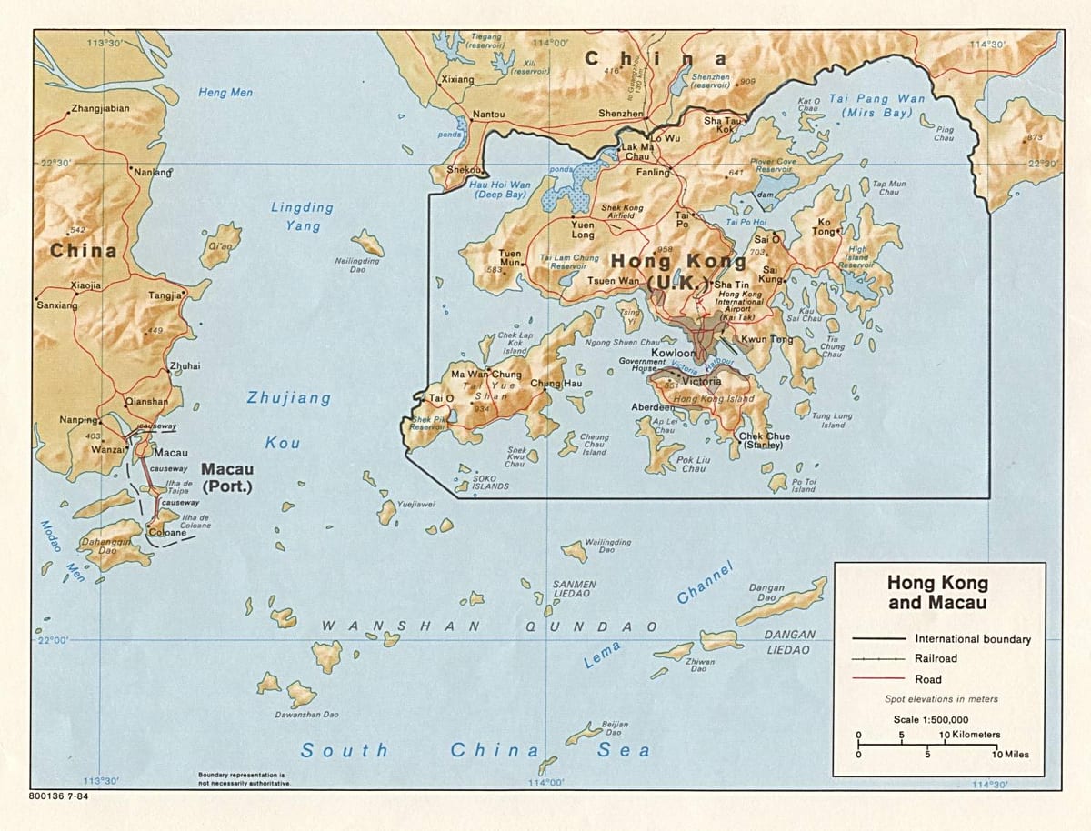 mapa da barra, Macau