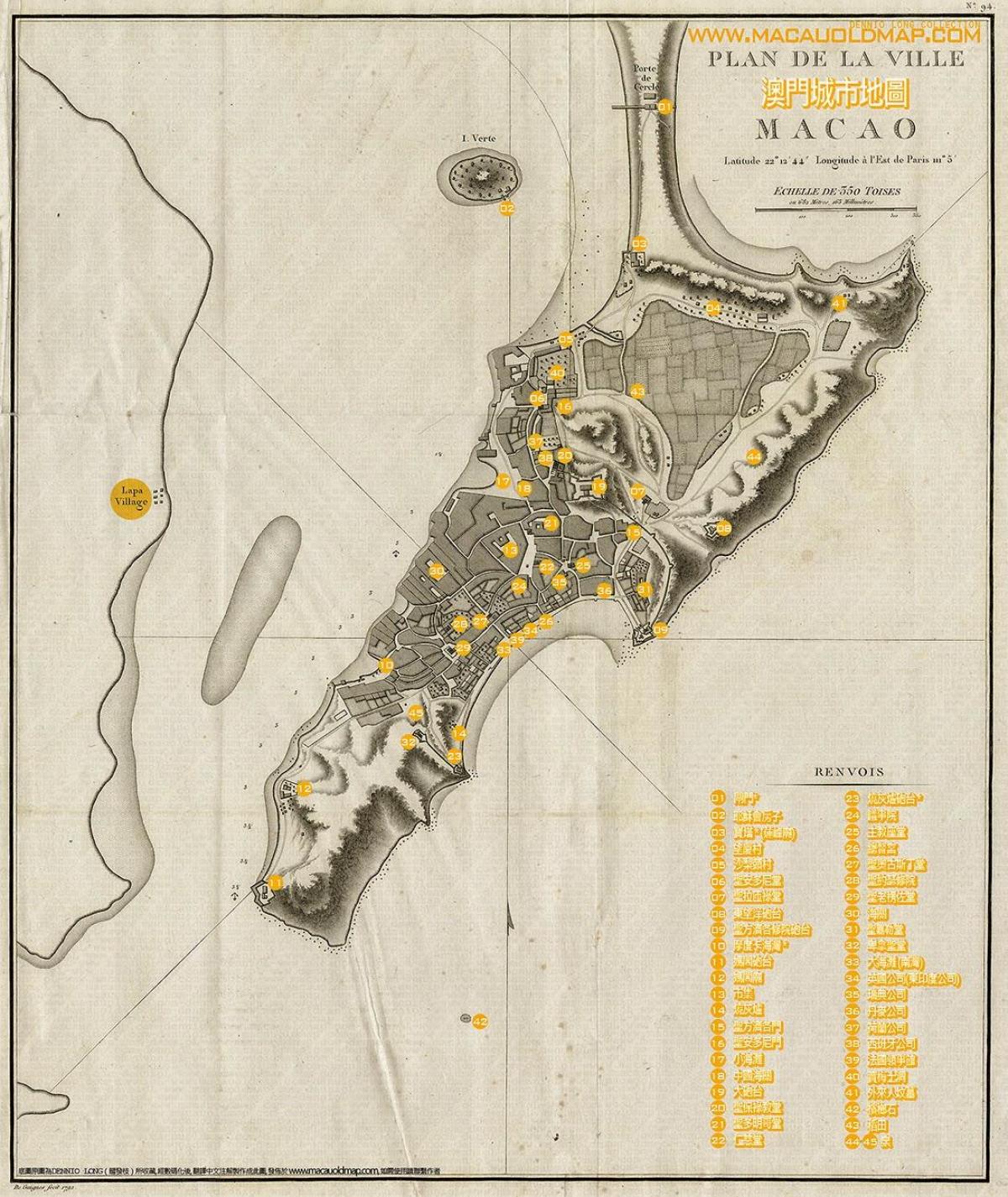 antigo mapa de Macau
