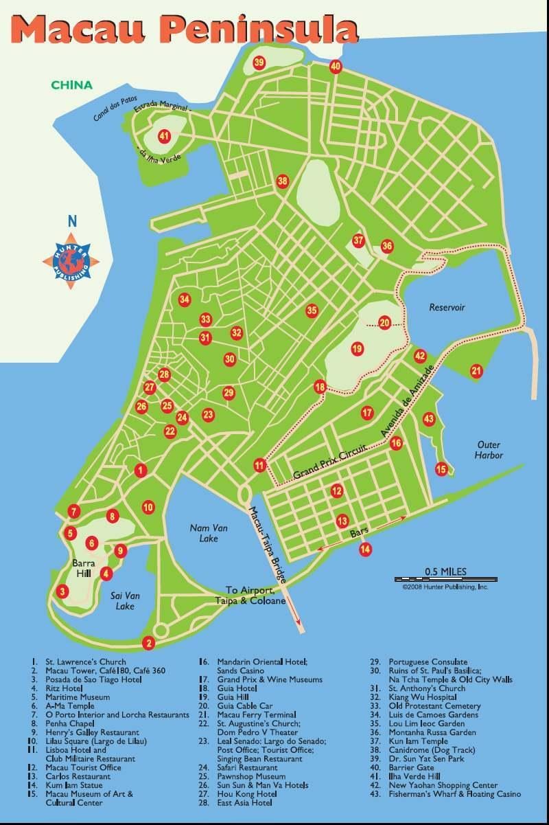 Macau passeios mapa