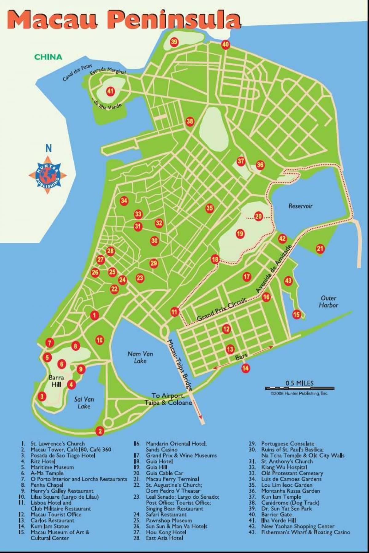 Macau passeios mapa