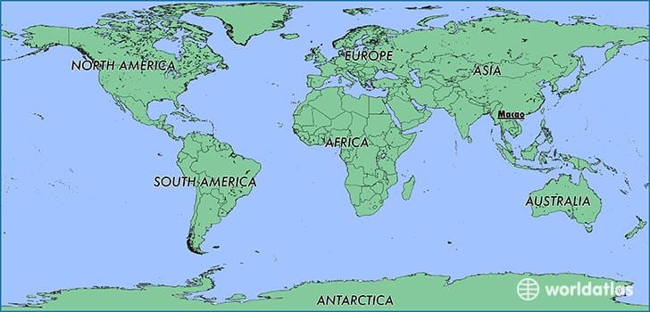 mapa de Macau localização no mundo