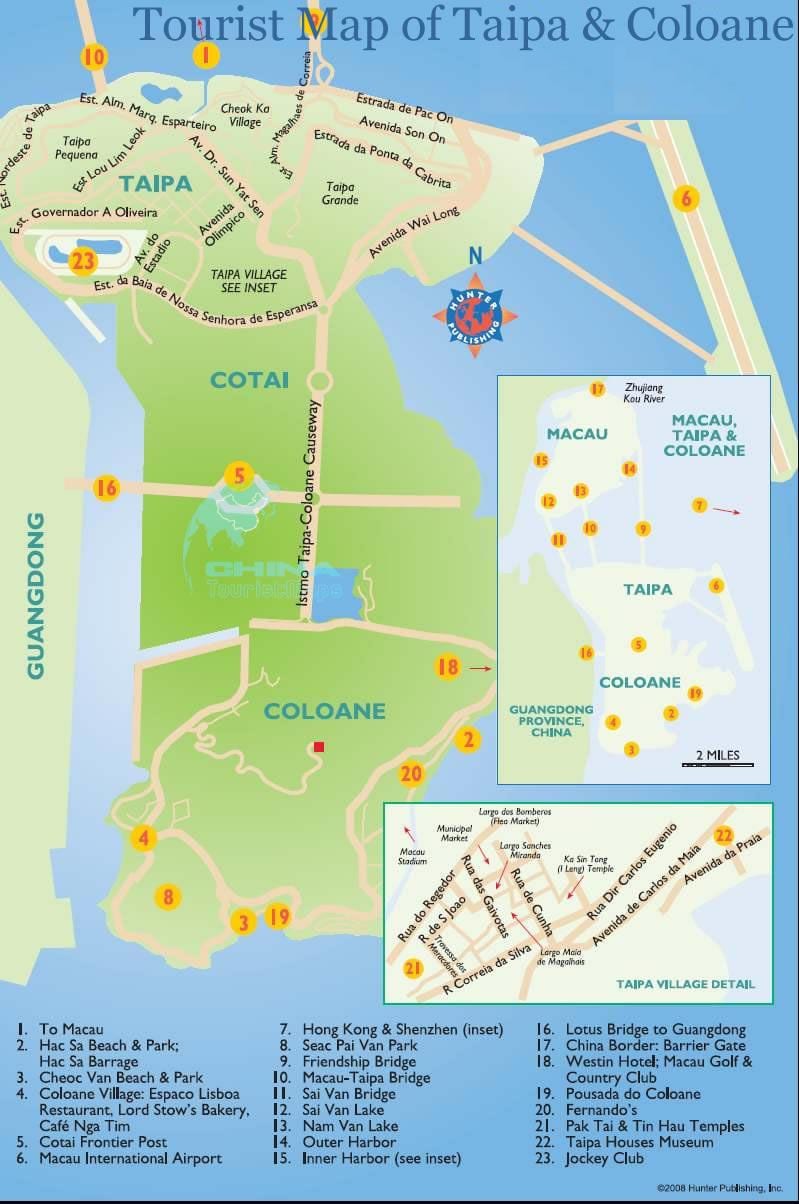 mapa da ilha de Macau