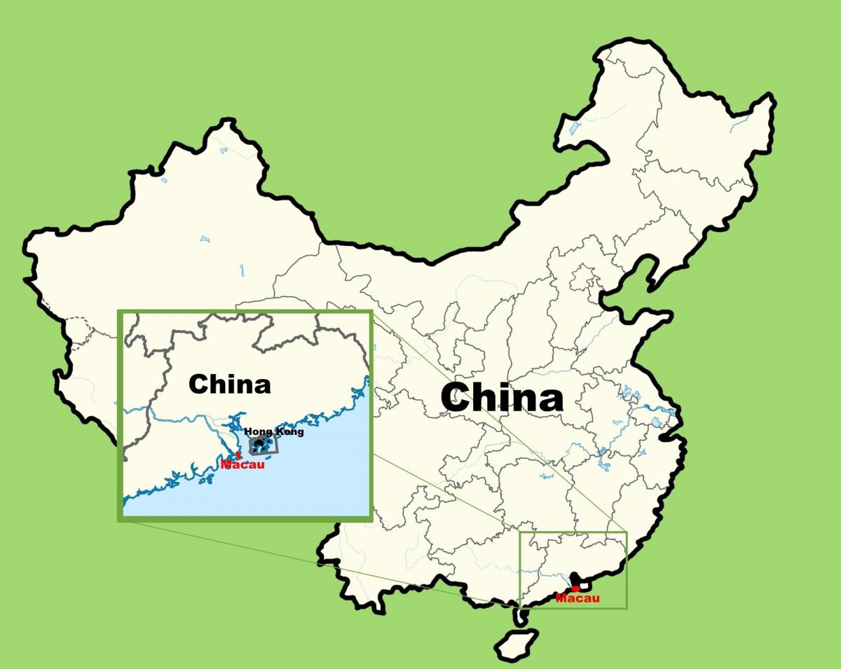 Macau mapa da ásia