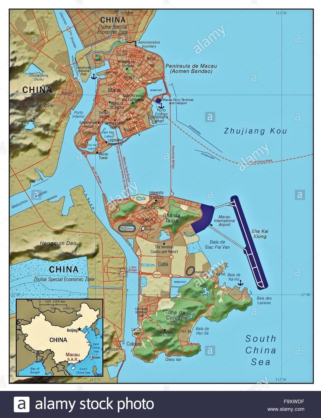 Macau país no mapa