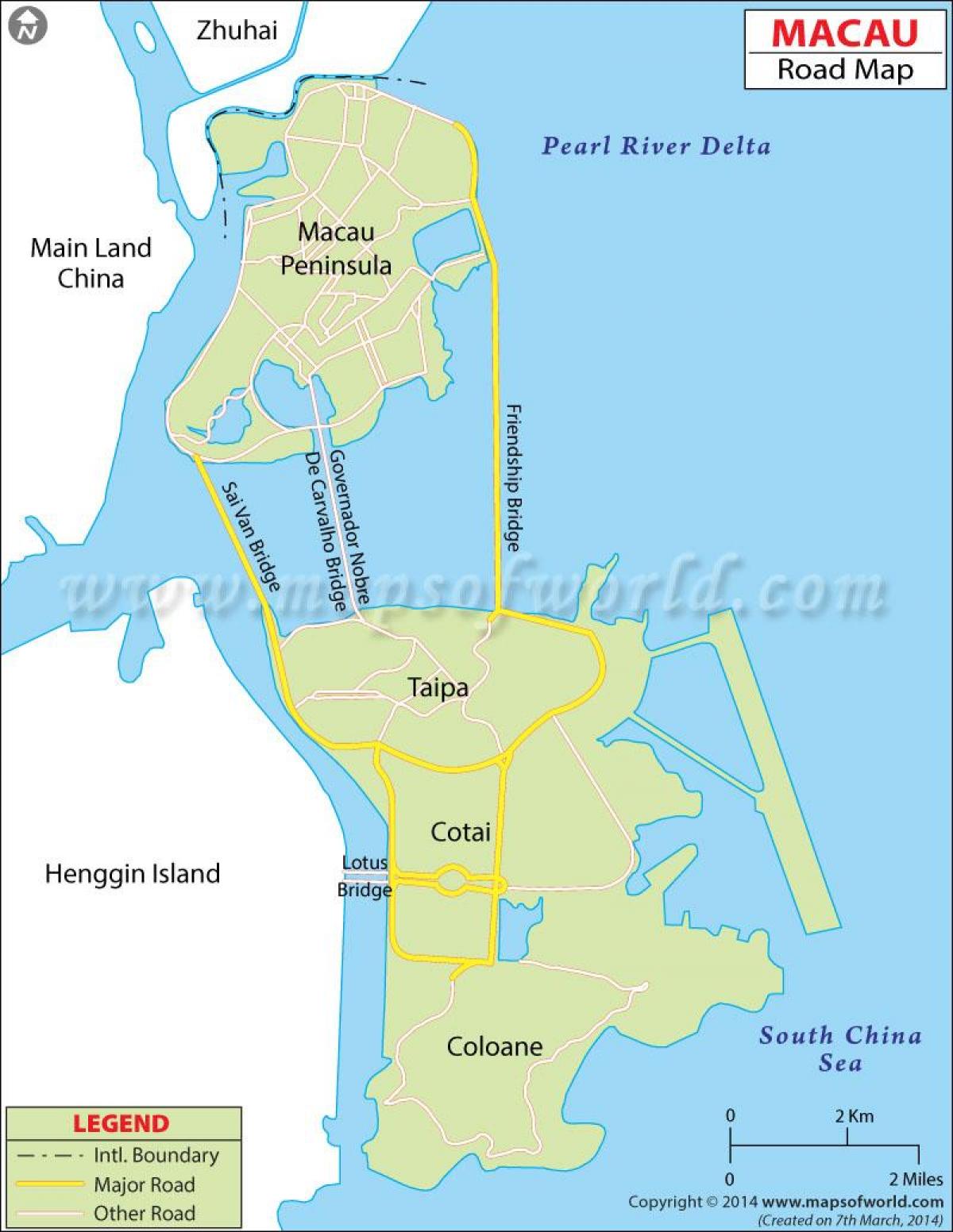 Península de Macau mapa