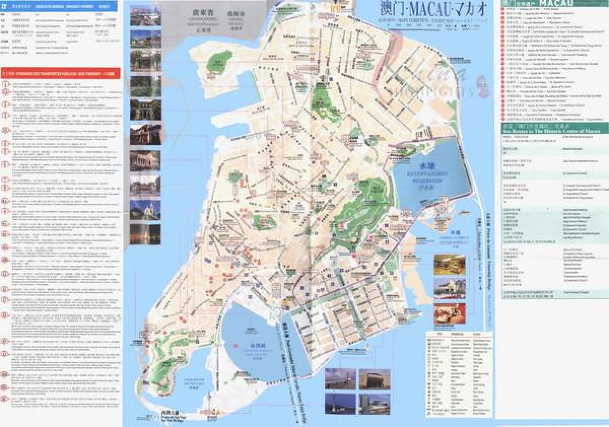 Macau público de transporte de ônibus mapa de rotas