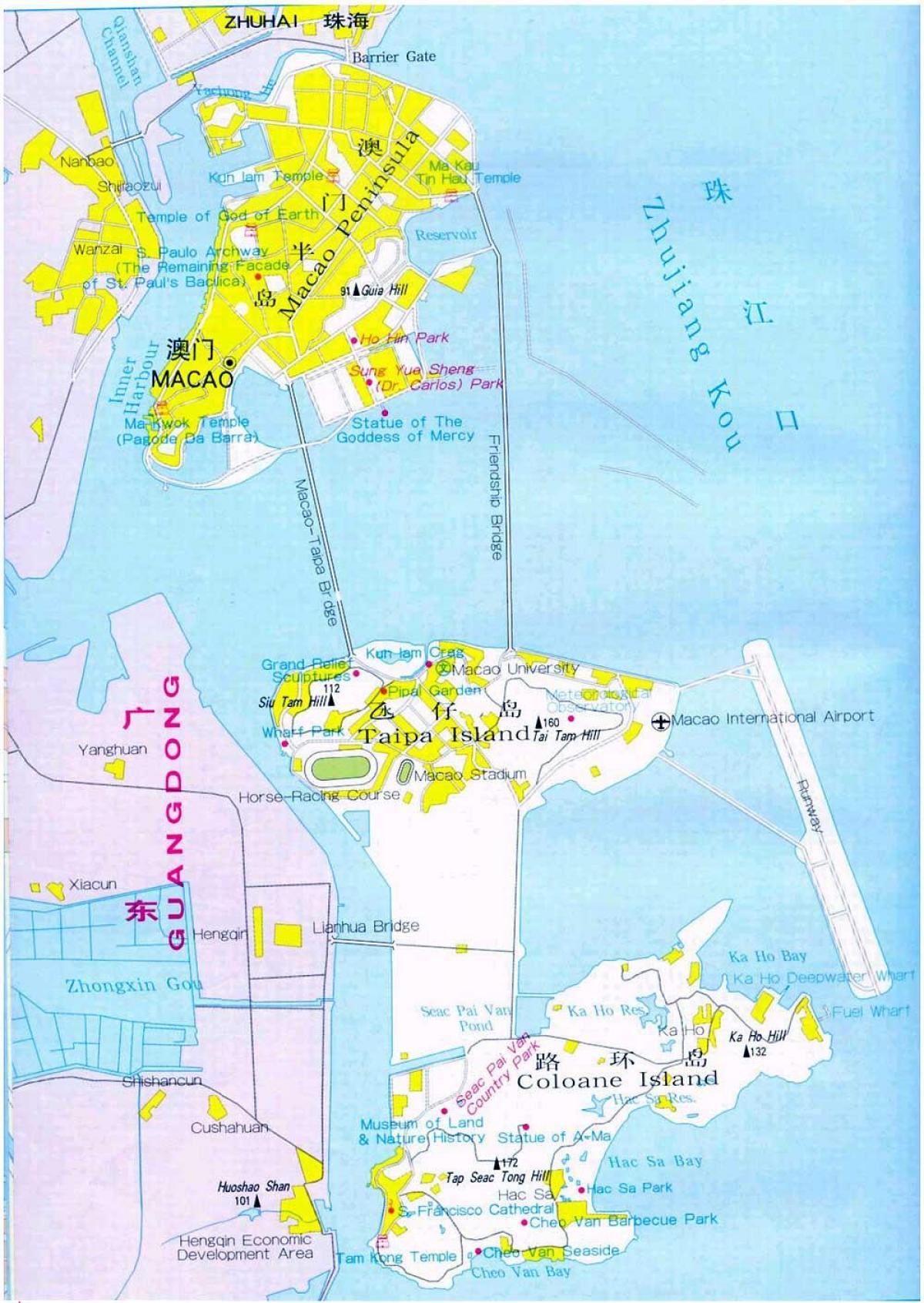 mapa da cidade de Macau