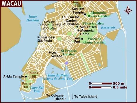 Macau mapa em inglês