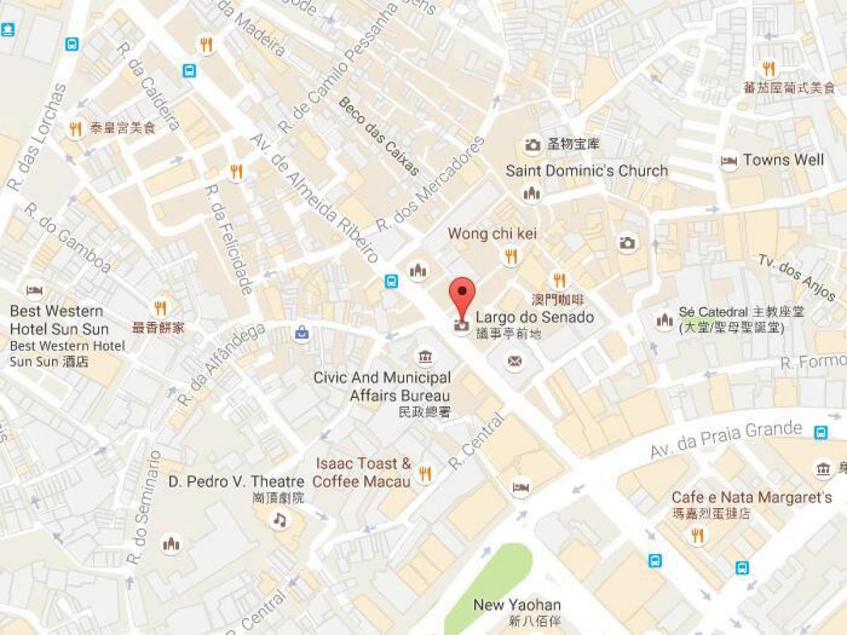 mapa do largo do senado, Macau